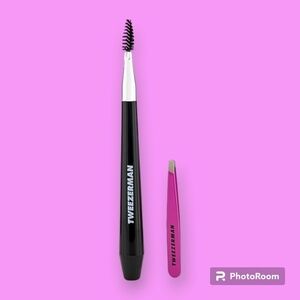 Tweezerman Hide Away Brow Brush With Mini Slant Tweezer